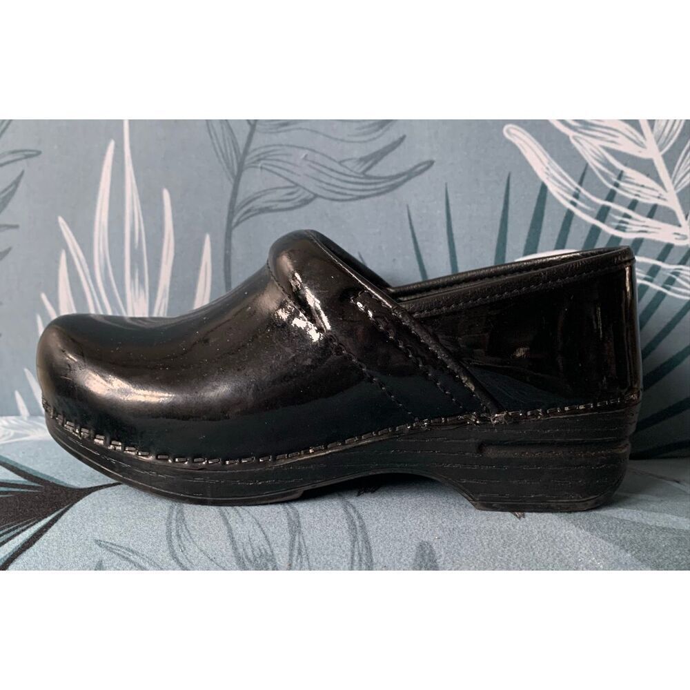 DANSKO Professional BLACK PATENT leather COMFORT CLOGS SHOES sz 36 6